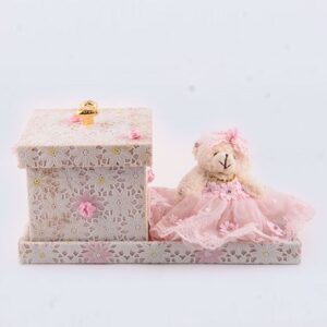 BIRTH ANNOUNCEMENT PINK TEDDY BOXES